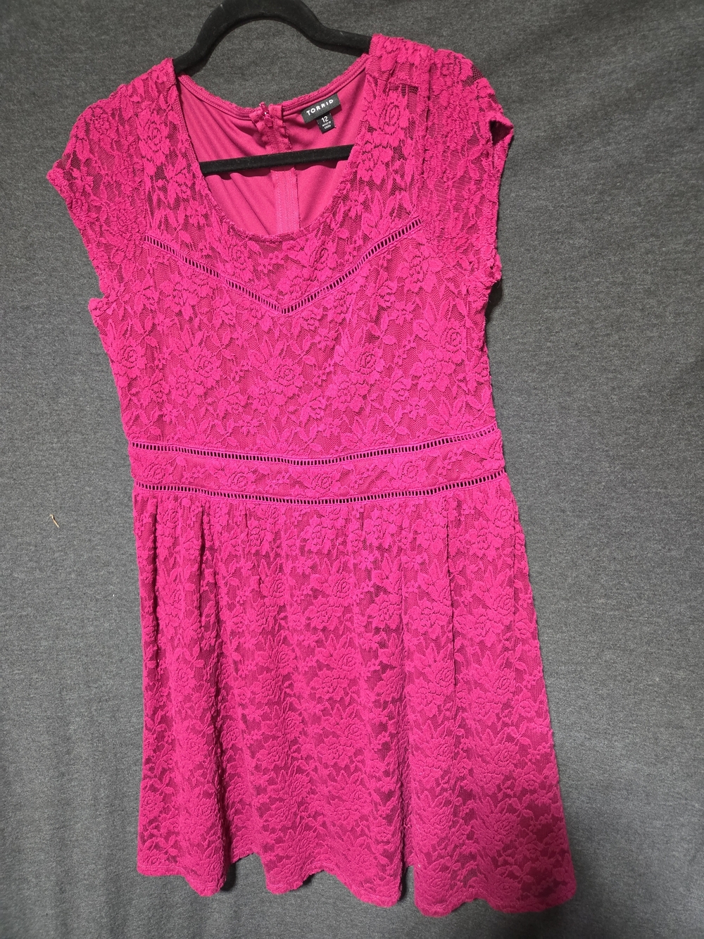 Torrid Pink Mauve Color Lace Dress Sz 12